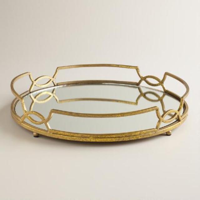 Gold Mirrored Tabletop Tray