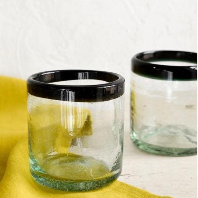 Colored Rim Rocks Glass