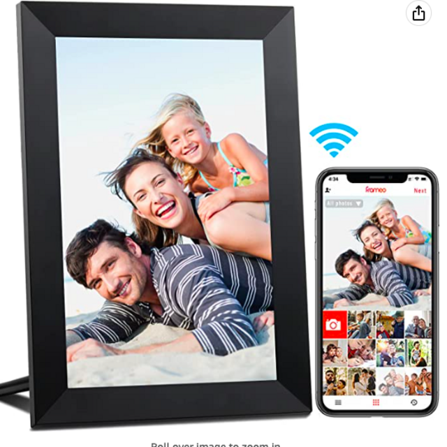 AEEZO WiFi Digital Photo Frame 9 Inch IPS Touchscreen Electronic Picture Frame, Automatic Rotation, Easy Setup for Sharing Photos and Videos Smart Photo Frame