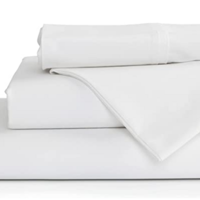 100% Cotton Percale Sheets King Size, White, Deep Pocket, 4 Piece - 1 Flat, 1 Deep Pocket Fitted Sheet and 2 Pillowcases, Crisp Cool and Strong Bed Linen