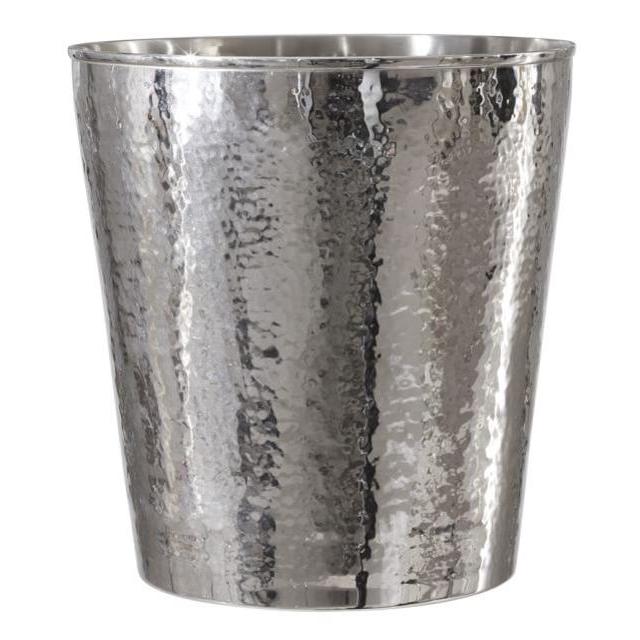 Hammered Nickel Waste Basket