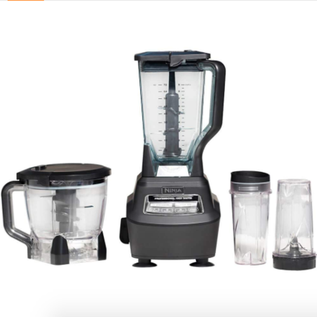Ninja Mega Kitchen System (BL770) Blender/Food Processor with 1500W Auto-iQ Base, 72oz Pitcher, 64oz Processor Bowl, (2) 16oz Cup for Smoothies, Dough & More