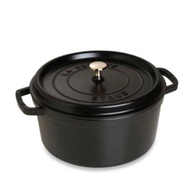 Staub 4 qt. Round French Cocotte, Black