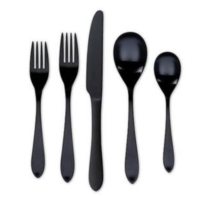 Cambridge® Meridian Satin 20-Piece Flatware Set in Black