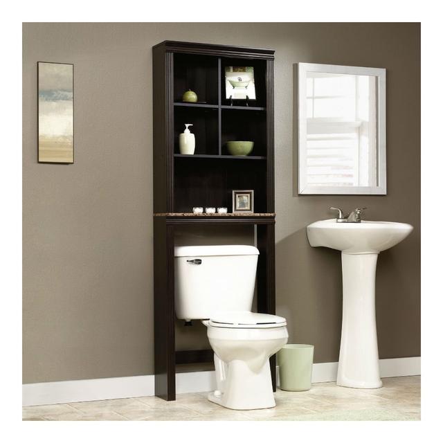 Sauder Peppercorn Etagere Bath Cabinet, Cinnamon Cherry Finish
