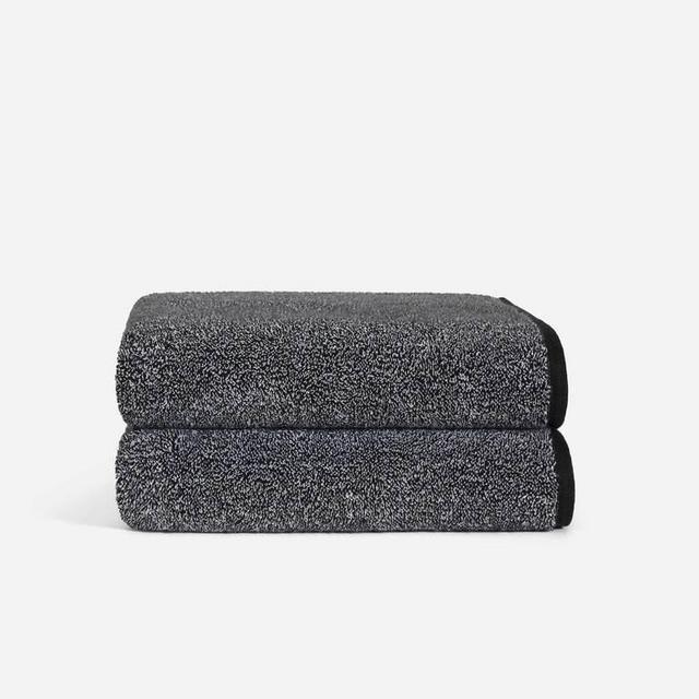 Super-Plush Bath Towel Set - Marled Black - Brooklinen