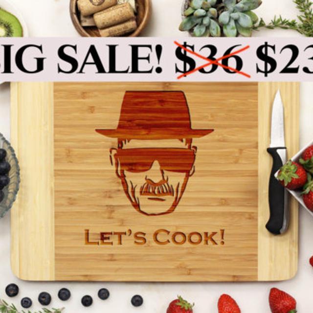 breaking bad, Let's Cook cutting board, Heisenberg, Walter white, Heisenberg cutting board --23001-CUTB-001