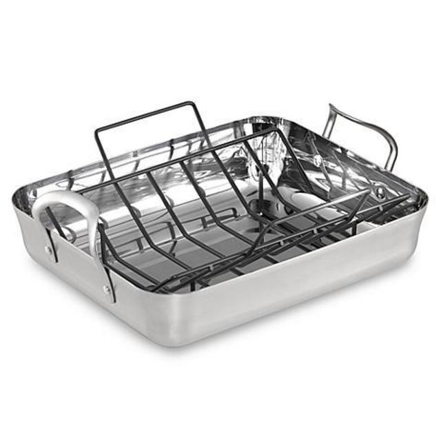 Calphalon Contemporary Stainless 16-Inch Roaster with Nonstick Roasting Rack