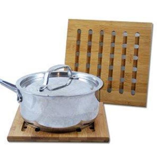 Sustainable Simplicity Lattice Bamboo Trivet, 2-pack