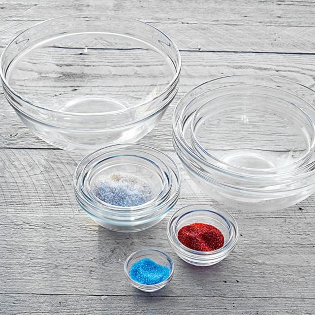 Glass Prep Mixing Bowls, Set of 8