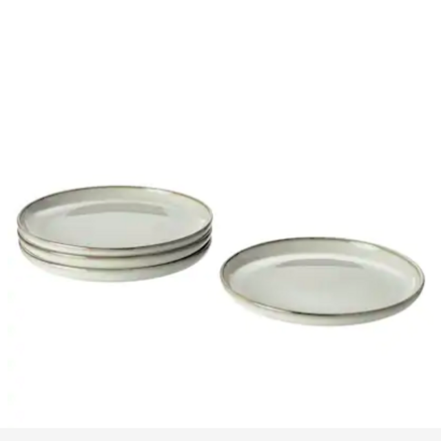 GLADELIG Side plate, gray 8" - 4 pack