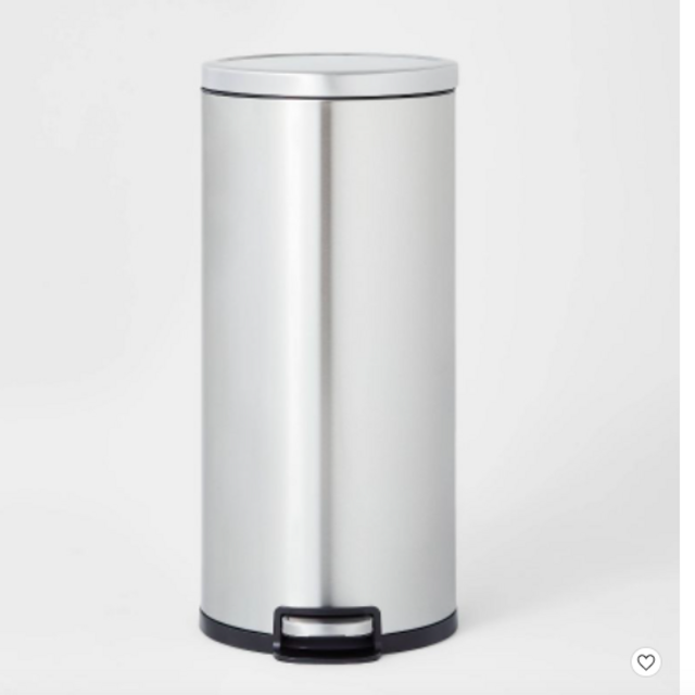 30L Round Step Trash Can - Brightroom™ - SILVER