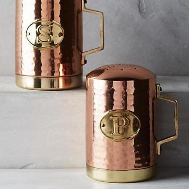 Hammered Copper Salt & Pepper Shakers