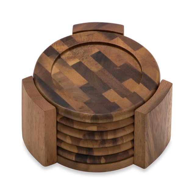 Lipper International Acacia Coasters (Set of 6)