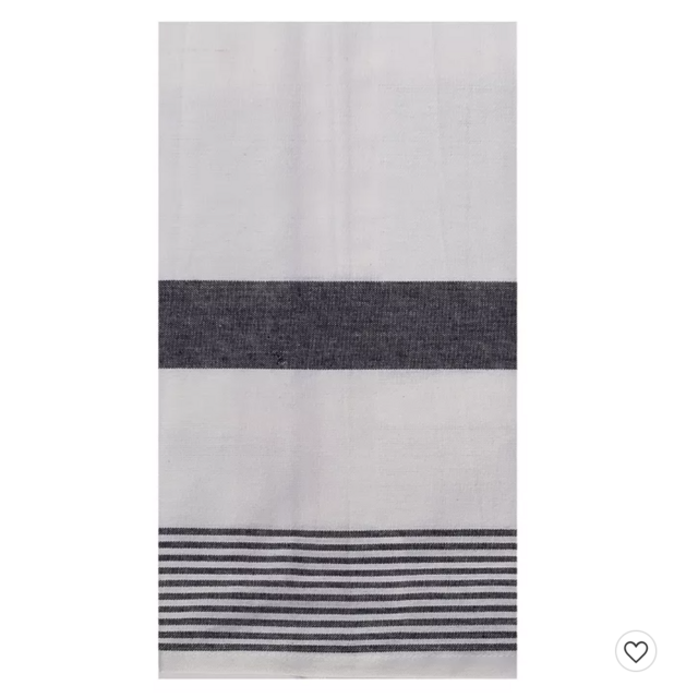 Black C&F Home Classic Stripe Cotton Woven Kitchen Towel