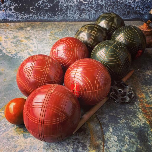 Bocce Balls /  Complete Set / Eight Vintage  Art Deco Balls / Instant Collection