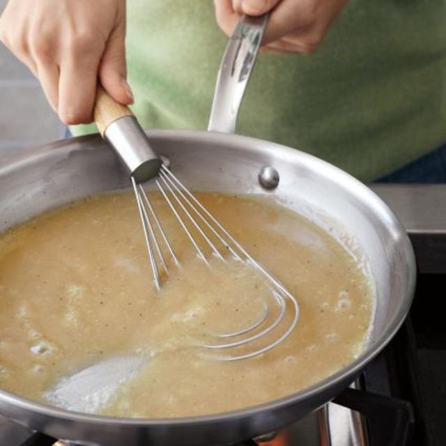 Professional Wood-Handled Flat Whisk, 10"