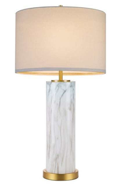 Marble Column Table Lamp