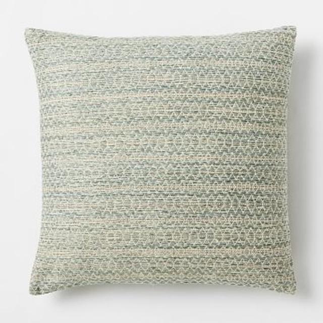 Silk Stacked Diamonds Pillow Cover, 18"x18", Light Sage