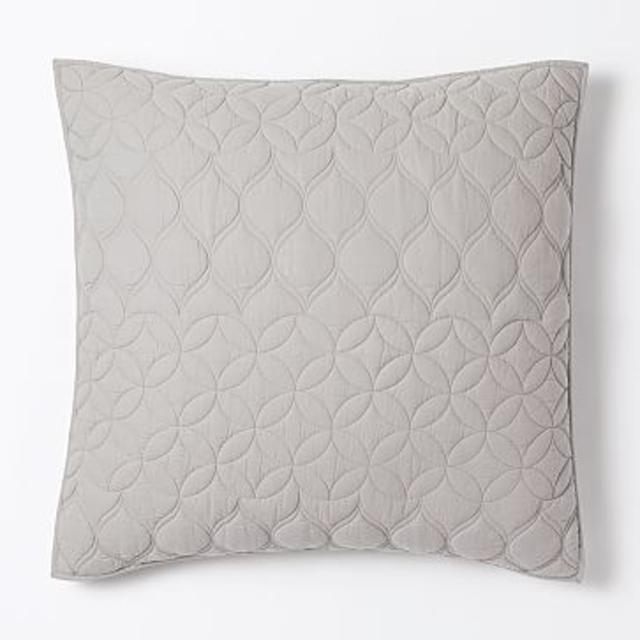 Mid-Century Circlet Ogee Euro Sham, Platinum