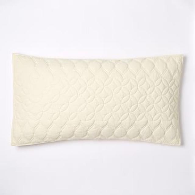 Mid-Century Circlet Ogee King Sham, Ivory