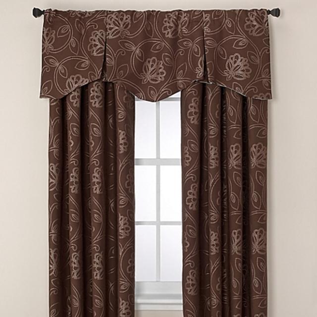 Jacobean Rod Pocket/Back Tab 95-Inch Window Curtain Panel in Ivory