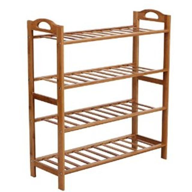 Songmics 4-Tier Shoe Rack Entryway Shelf Storage Organizer 100% Bamboo ULBS94N