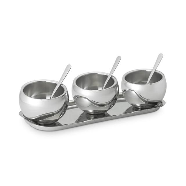 Double-Wall Insulated Condiment Trays, Set of 3