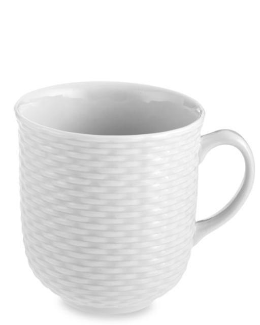 Pillivuyt Basketweave Porcelain Mugs, Set of 4