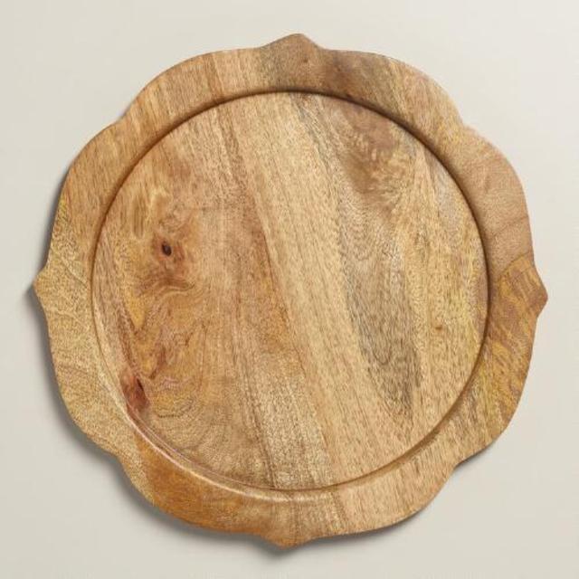 Wood Baroque Chargers, Set of 4
