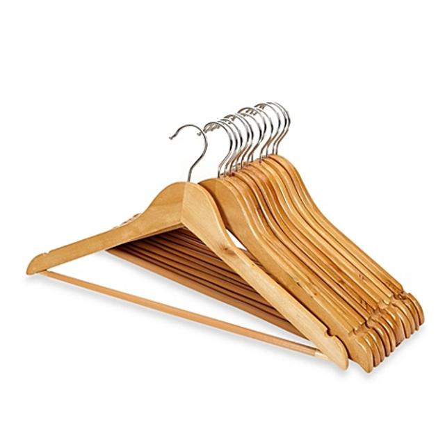 E-Z Do Wood Suit Hangers in Blonde (Set of 12)