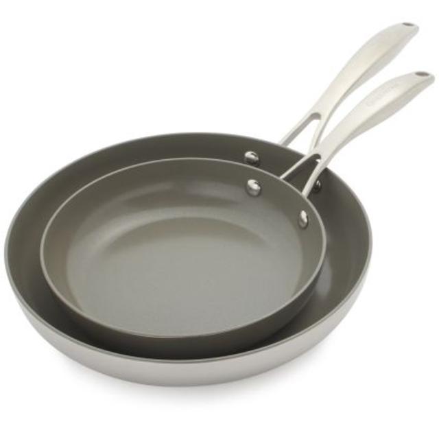 GreenPan Diamond Clad Ceramic Nonstick Skillet Set, 8" and 10"