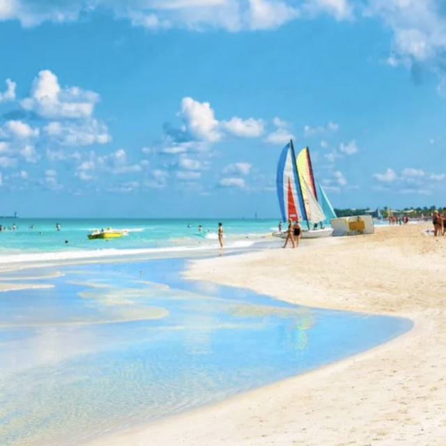 Beach Day In Crystal Blue Water Of Kolymbithres Beach