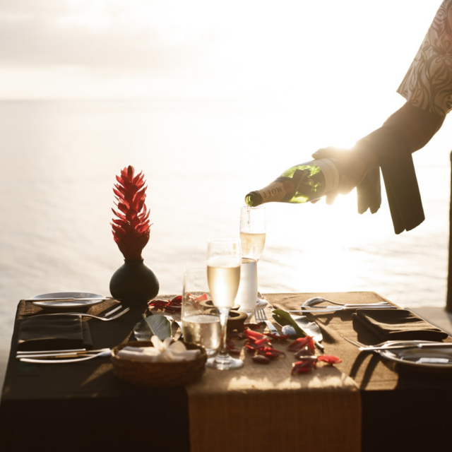 Champagne Oceanfront Dinner for Two in Fiji