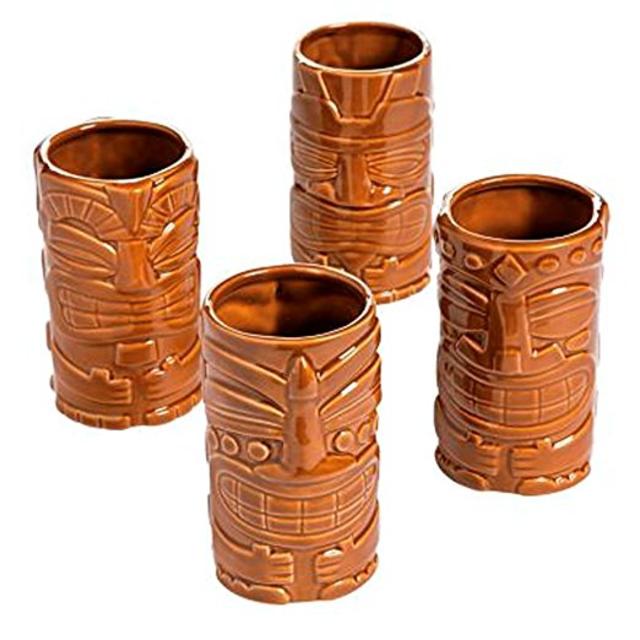 Classic Ceramic Tiki Mug Set - Box of 4