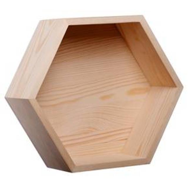 Product description page - Hand Made Modern Wood Shadow Box - Hexagon