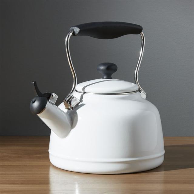Chantal ®  Vintage White Steel Enamel Tea Kettle