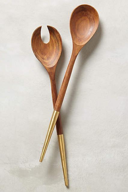 Brass-Tipped Serving Set- Anthropologie
