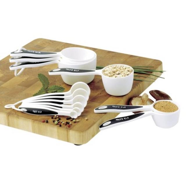 Norpro Grip EZ Measuring Cups and Measuring Spoons Set - Black/ White