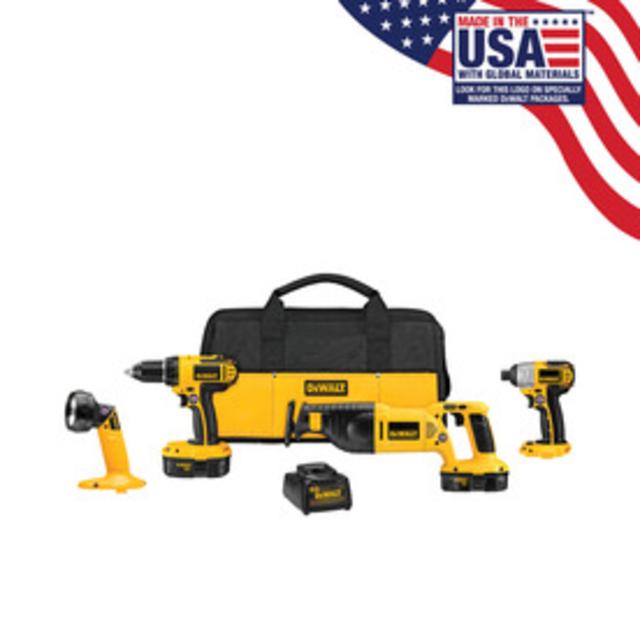 DEWALT 4-Tool 18-Volt Nickel Cadmium (NiCd) Cordless Combo Kit with Soft Case