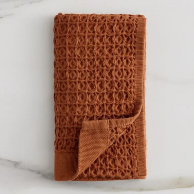 Waffle Organic Towels in Copper