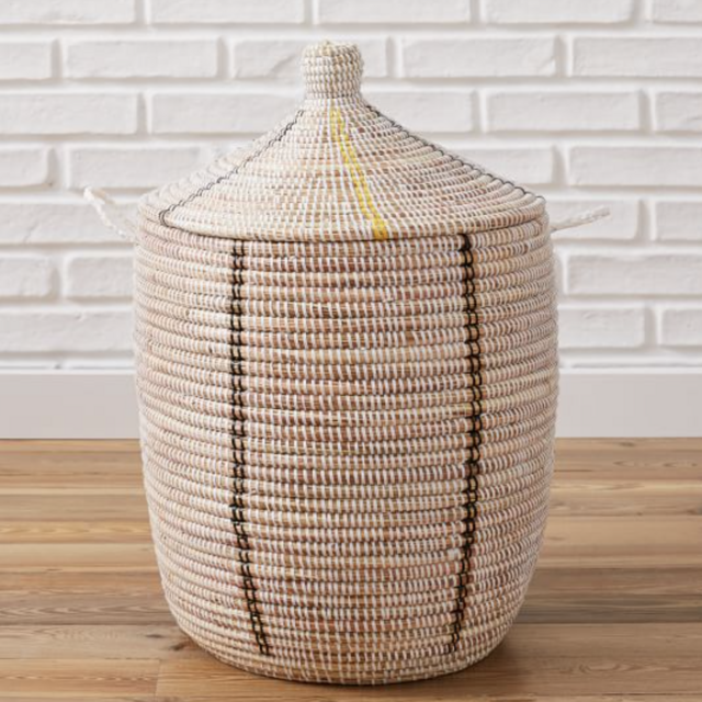Graphic Millet Lidded Laundry Basket