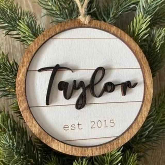 Personalized Last Name Christmas Ornament