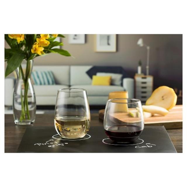 Libbey 12 Piece Red And White Wine Stemless Glassware