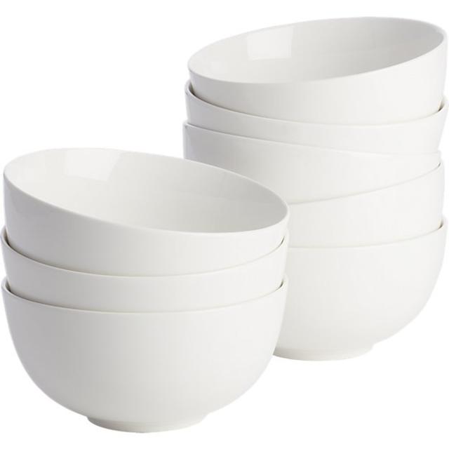 set of 8 contact white bowls