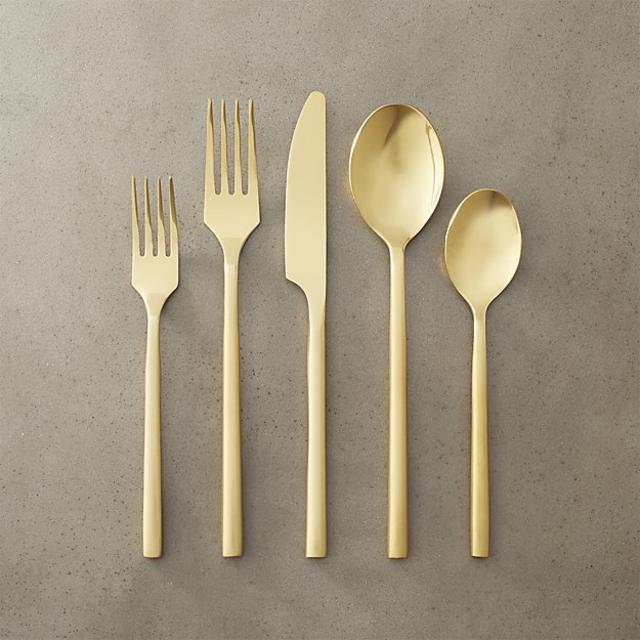 20-piece rush gold flatware set