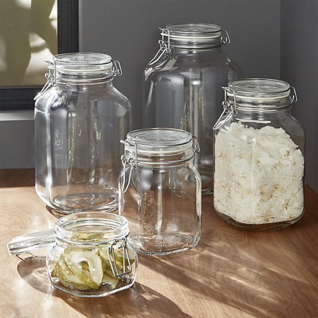 Fido Jars with Clamp Lids, assorted set of 8