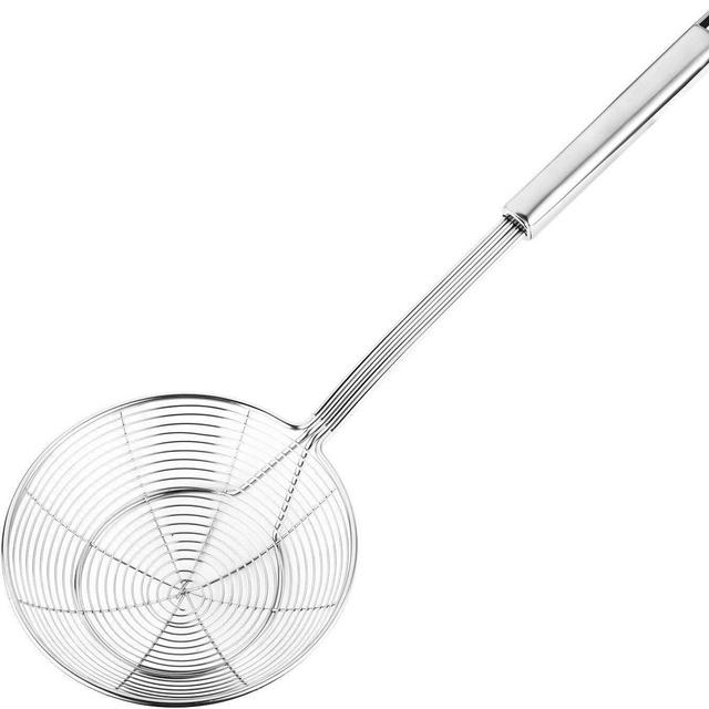 Hiware Solid Stainless Steel Spider Strainer Skimmer Ladle, Kitchen Utensils Wire Strainer Pasta Strainer Spoon, 7 Inch