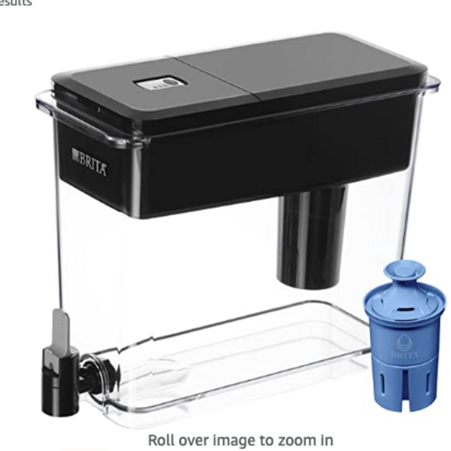Brita™ Extra Large 27 Cup Filtered Water Dispenser with 1 Brita™ Elite™ Filter, Made Without BPA, Reduces 99% of Lead, UltraMax, Black