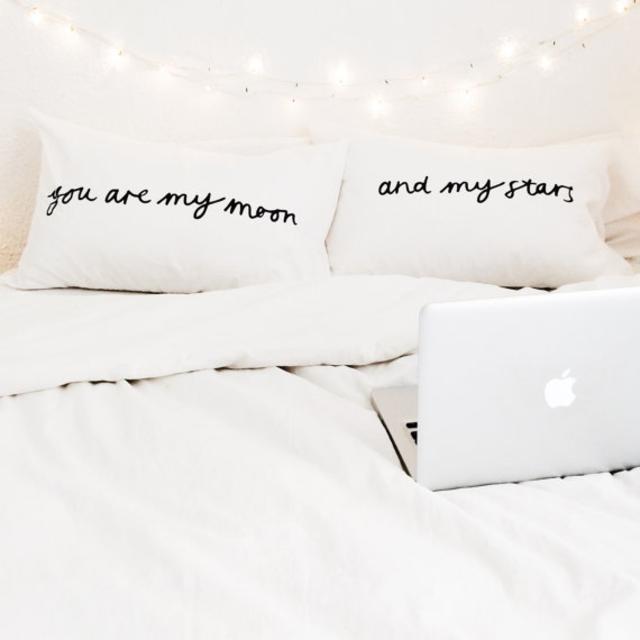 You are my Moon & My Stars - Wordy Pillowcase Set of 2